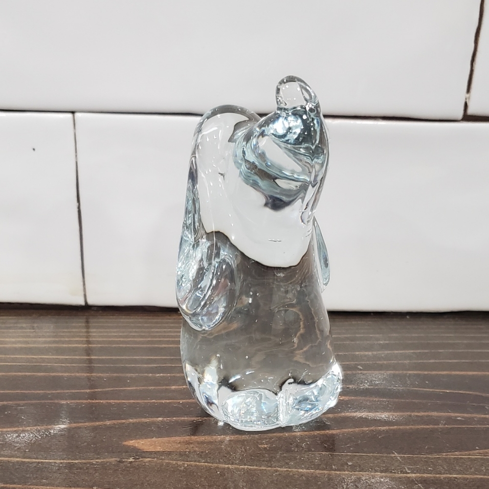 Vintage Fenton Art Glass Long Eared Crystal Bassett Hound Figurine Paperweight